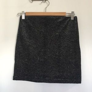 BCBGeneration Gray Sparkle Mini Skirt Size Small